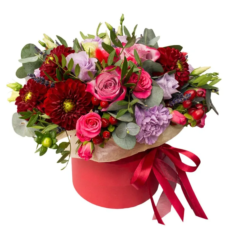 Цветы в коробке «Драгоценное сердце»